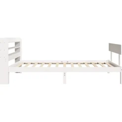 Rama łóżka bez materaca biała 75x190 cm lite drewno sosnowe