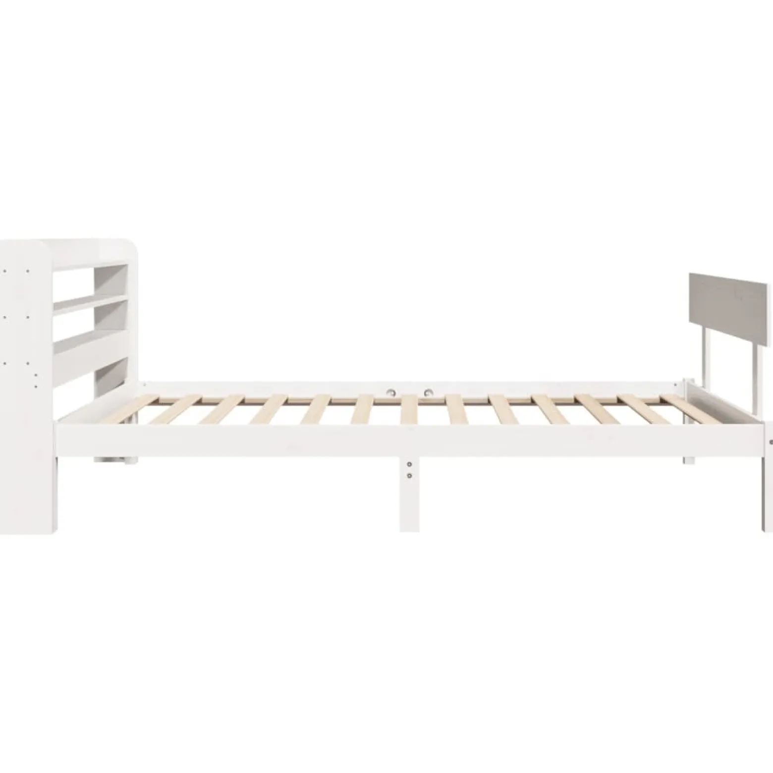Rama łóżka bez materaca biała 75x190 cm lite drewno sosnowe