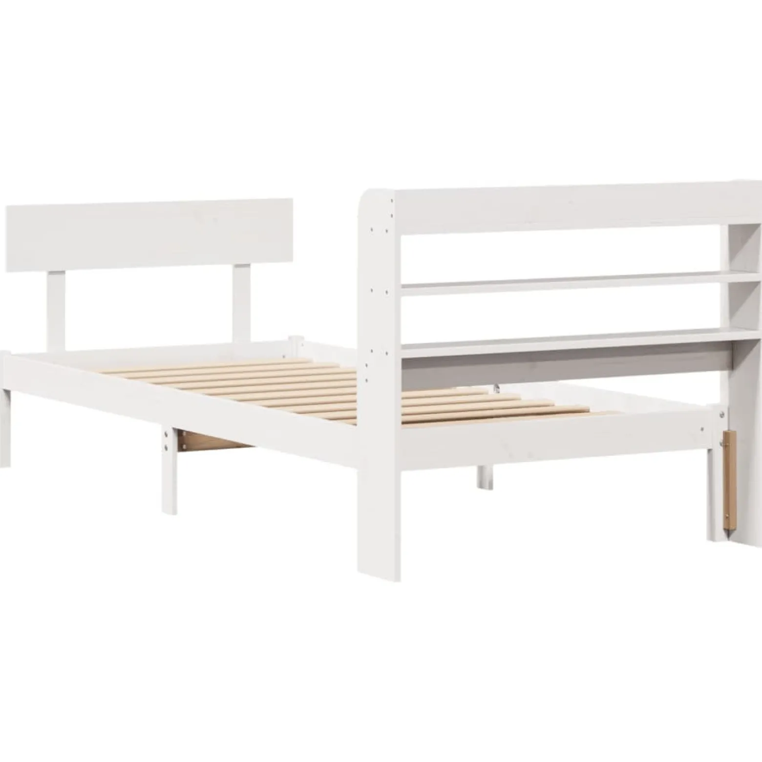 Rama łóżka bez materaca biała 75x190 cm lite drewno sosnowe
