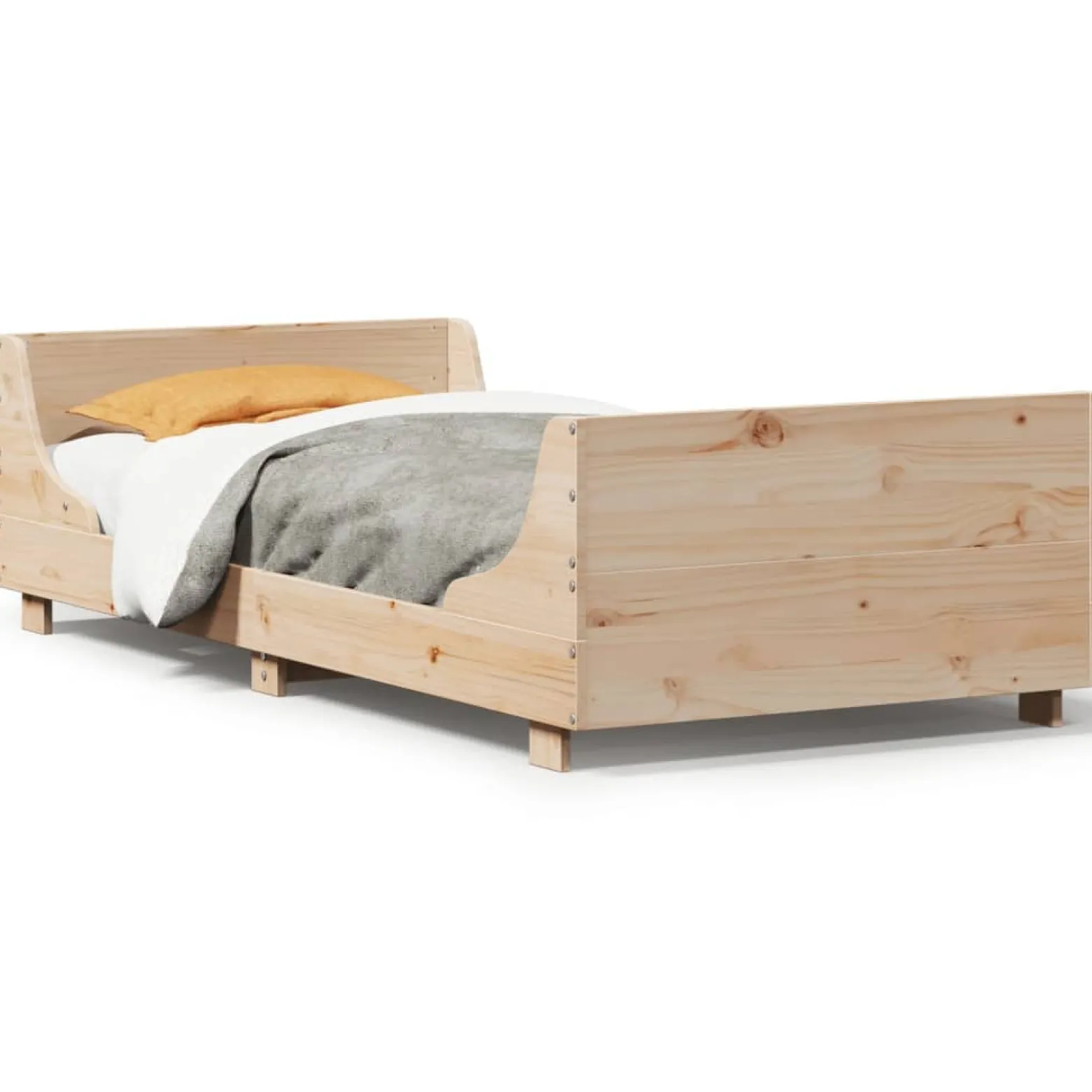 Rama łóżka bez materaca 75x190 cm lite drewno sosnowe