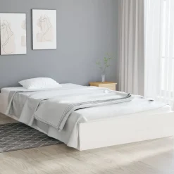 Rama łóżka biała lite drewno 90 x 200 cm