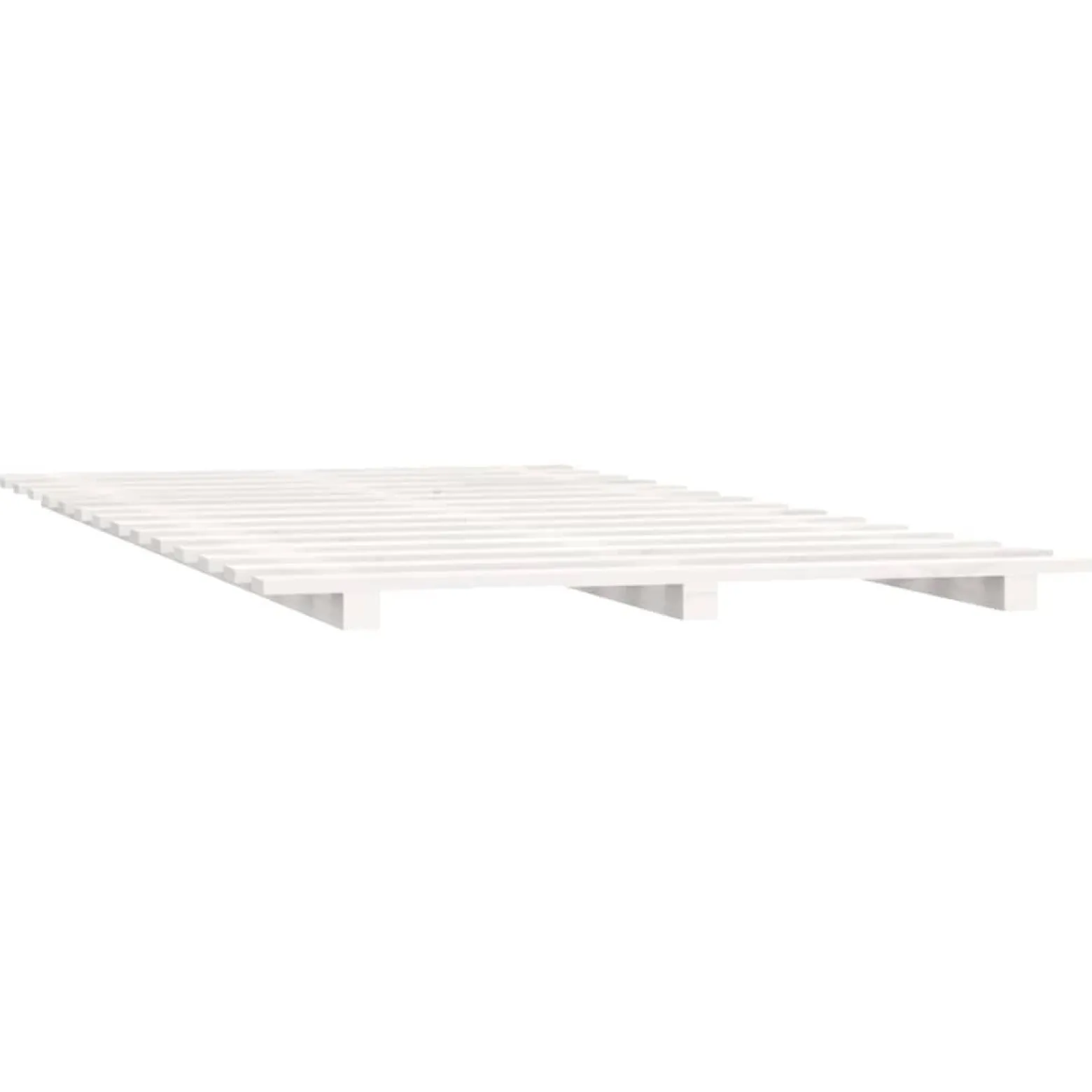 Rama łóżka biała 140 x 190 cm lite drewno sosnowe