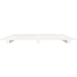 Rama łóżka biała 140 x 190 cm lite drewno sosnowe