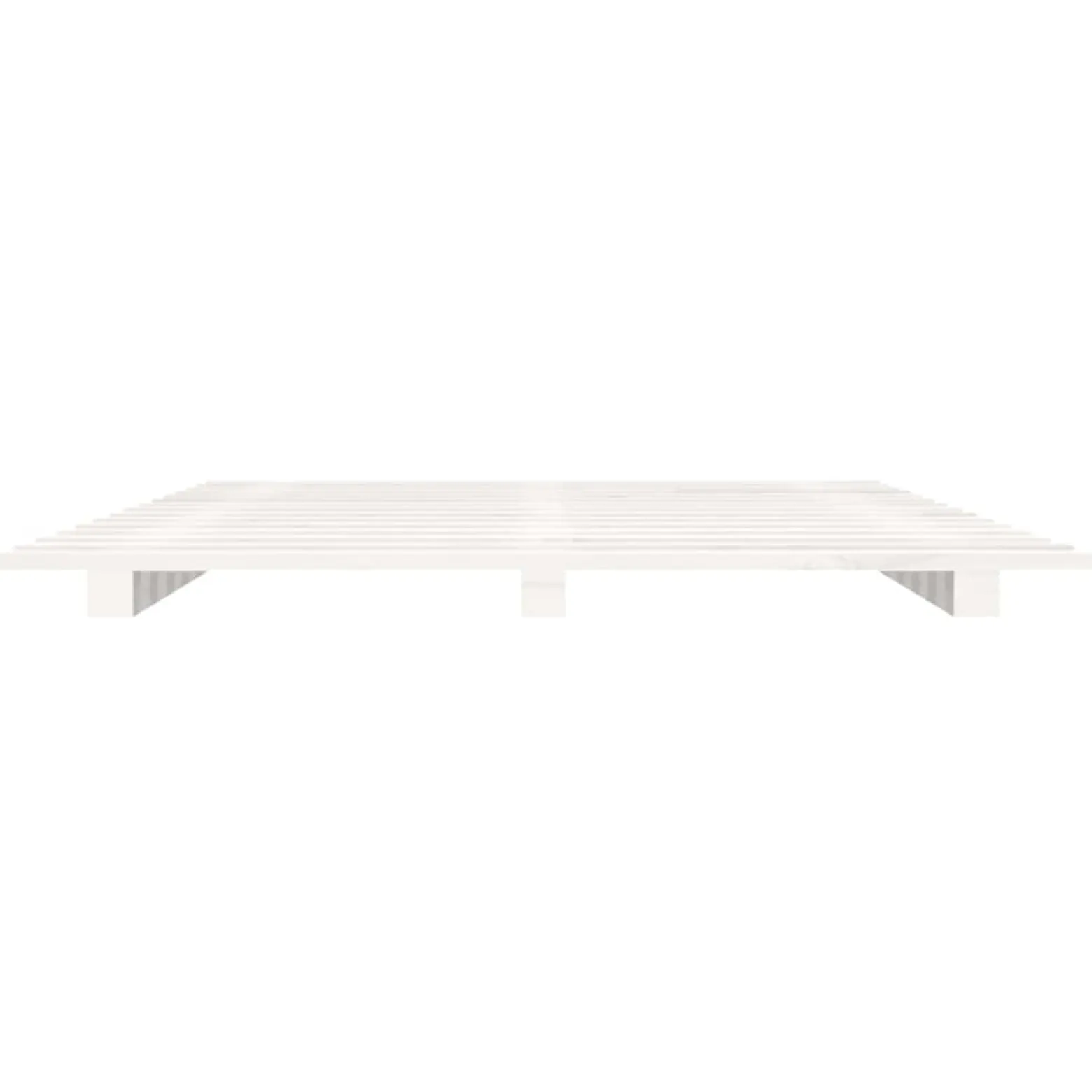 Rama łóżka biała 140 x 190 cm lite drewno sosnowe