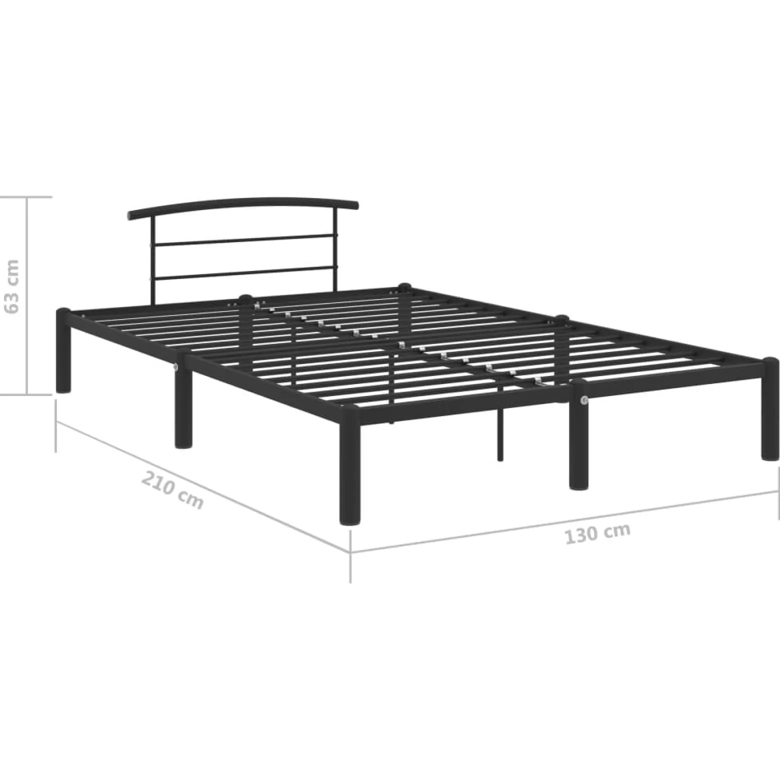 Rama łóżka Czarny 120 x 200 cm Metal vidaXL