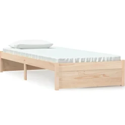 Rama łóżka lite drewno 75x190 cm pojedyncza