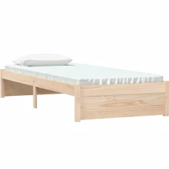 Rama łóżka lite drewno 75x190 cm pojedyncza
