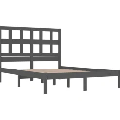 Rama łóżka szara lite drewno sosnowe 200 x 200 cm