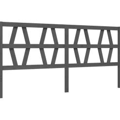 Rama łóżka z wezgłowiem szara 200x200 cm lite drewno