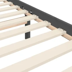 Rama łóżka z wezgłowiem szara 200x200 cm lite drewno