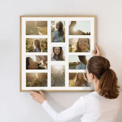 Ramka na zdjęcia 1x 10x10 10x 10x15 dębowa galeria na 11 zdjęć FRAMAI