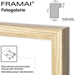Ramka na zdjęcia 1x 10x10 10x 10x15 dębowa galeria na 11 zdjęć FRAMAI