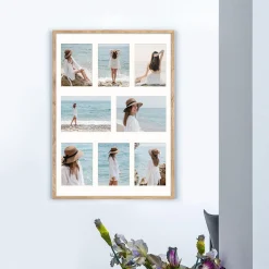 Ramka na 8 zdjęć 13x18 i 15x21 rama kolor dębowy foto galeria 50x70 FRAMAI®
