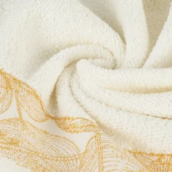 Ręcznik Agis 30x50 kremowy liście frotte 400g/m2