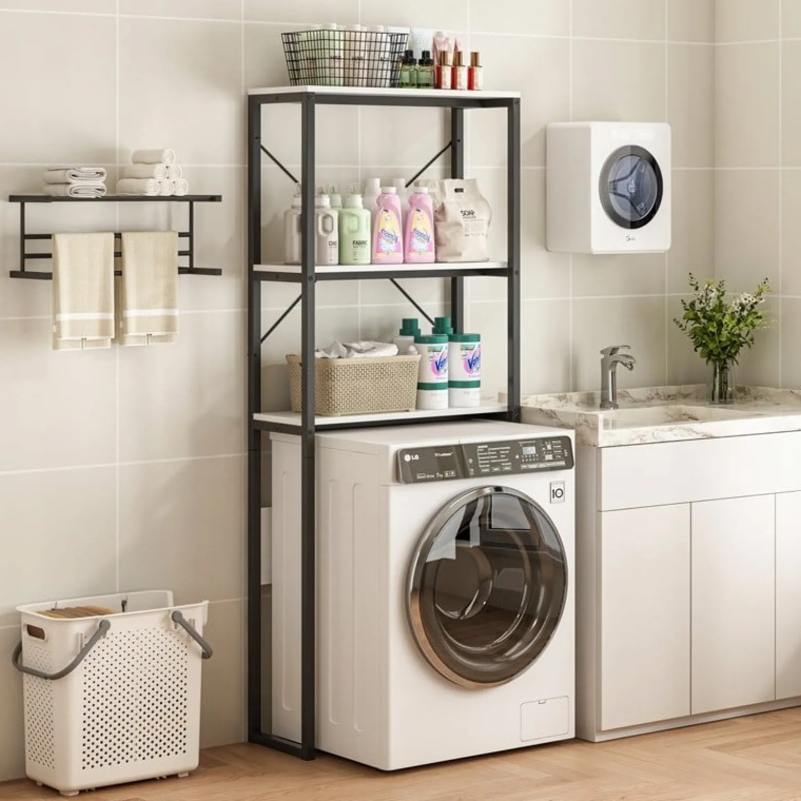 Regał szafka łazienkowa nad toaletę pralkę loft industrialny półki 160 cm