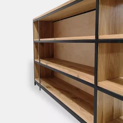 Regał dębowy industrialny loft do salonu gabinetu HUGON