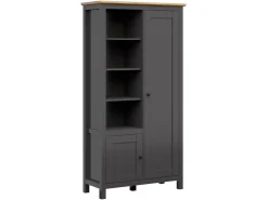 Regał Hesen 106 cm z 2 drzwiami i 4 półkami grafitowy