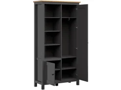 Regał Hesen 106 cm z 2 drzwiami i 4 półkami grafitowy