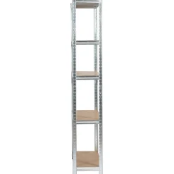 Regał metalowy garażowy srebrny 90x30x180 cm
