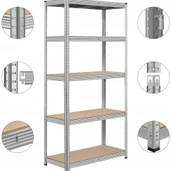 Regał metalowy ocynkowany magazynowy garażowy 180x90x40 trwały 875kg