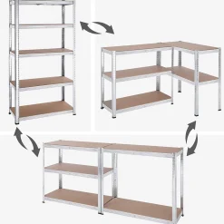 Regał metalowy ocynkowany magazynowy garażowy 180x90x40 trwały 875kg