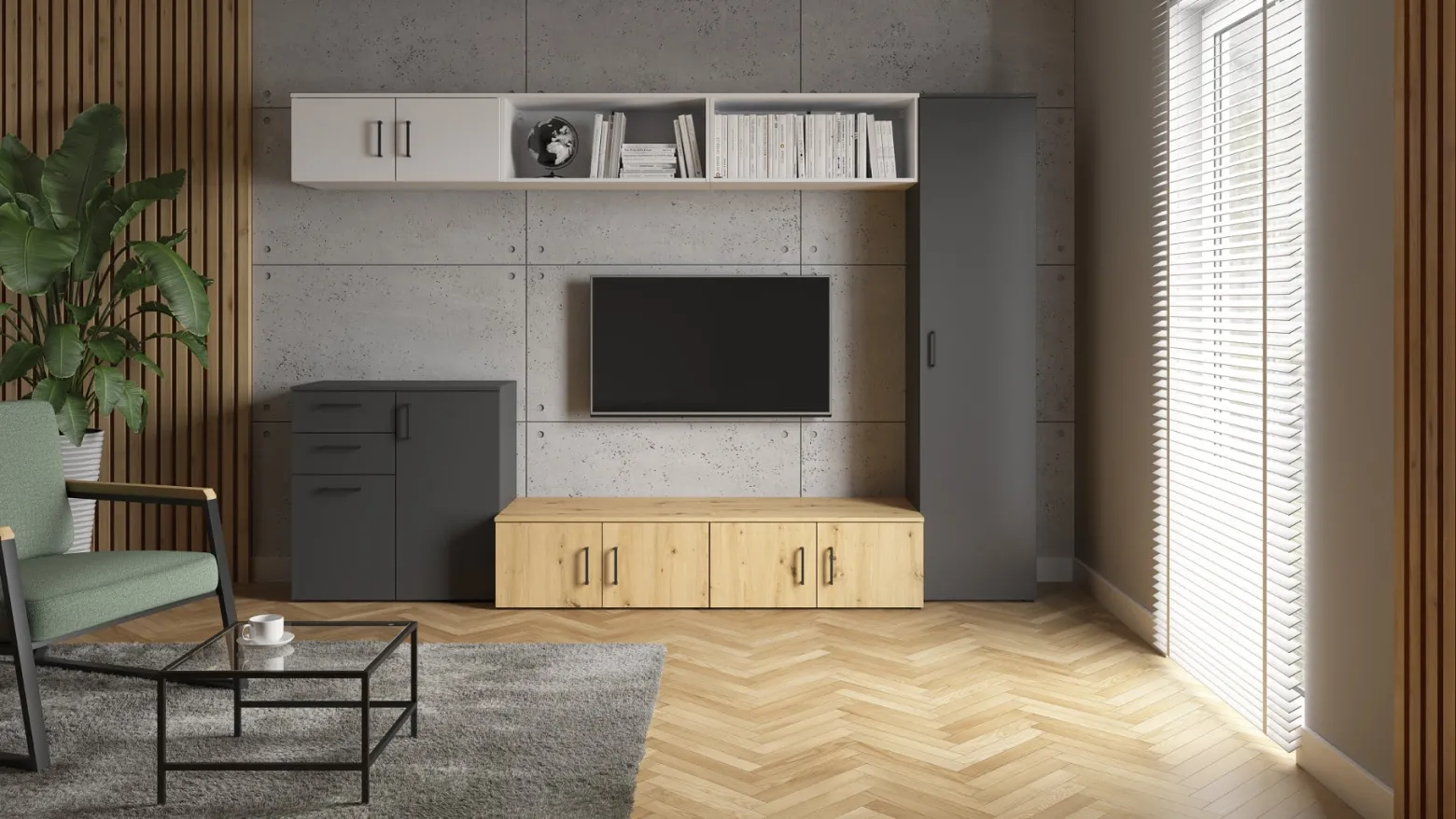 Regał MultiDo 80 cm z 3 półkami dąb artisan