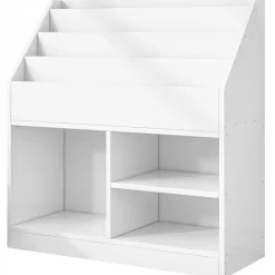 Regał Na Książki Dla Dzieci Stojący Biały 80x30x90 cm