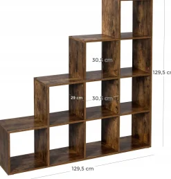 Regał na Książki Schodkowy Industrialny Loft Rustykalny
