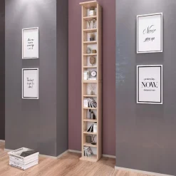 Regał na płyty CD/DVD regulowane półki dąb sonoma