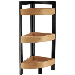 Regał narożny Black Bamboo 3 półki nowoczesny odporny na wilgoć 61 cm