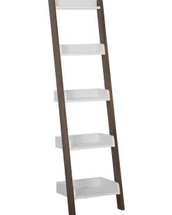 Regał 5 półek 166x45 cm biel ciemne drewno