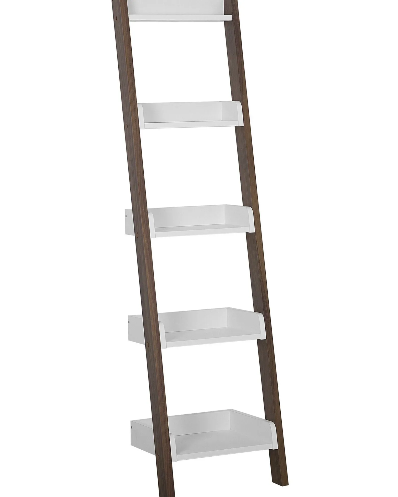 Regał 5 półek 166x45 cm biel ciemne drewno