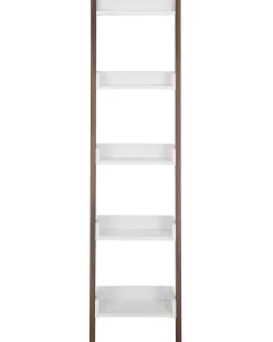 Regał 5 półek 166x45 cm biel ciemne drewno
