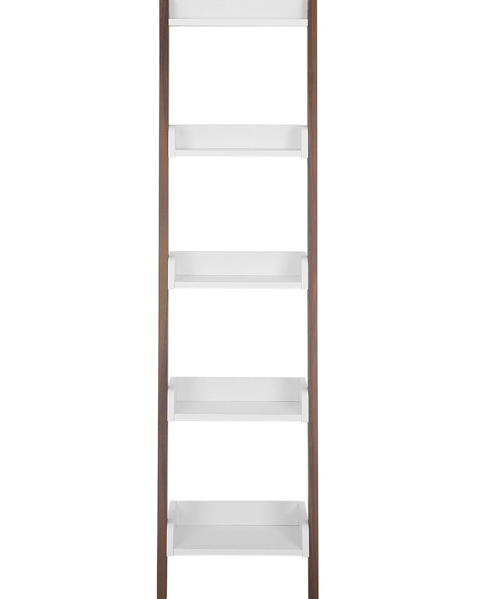 Regał 5 półek 166x45 cm biel ciemne drewno