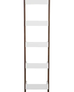 Regał 5 półek 166x45 cm biel ciemne drewno