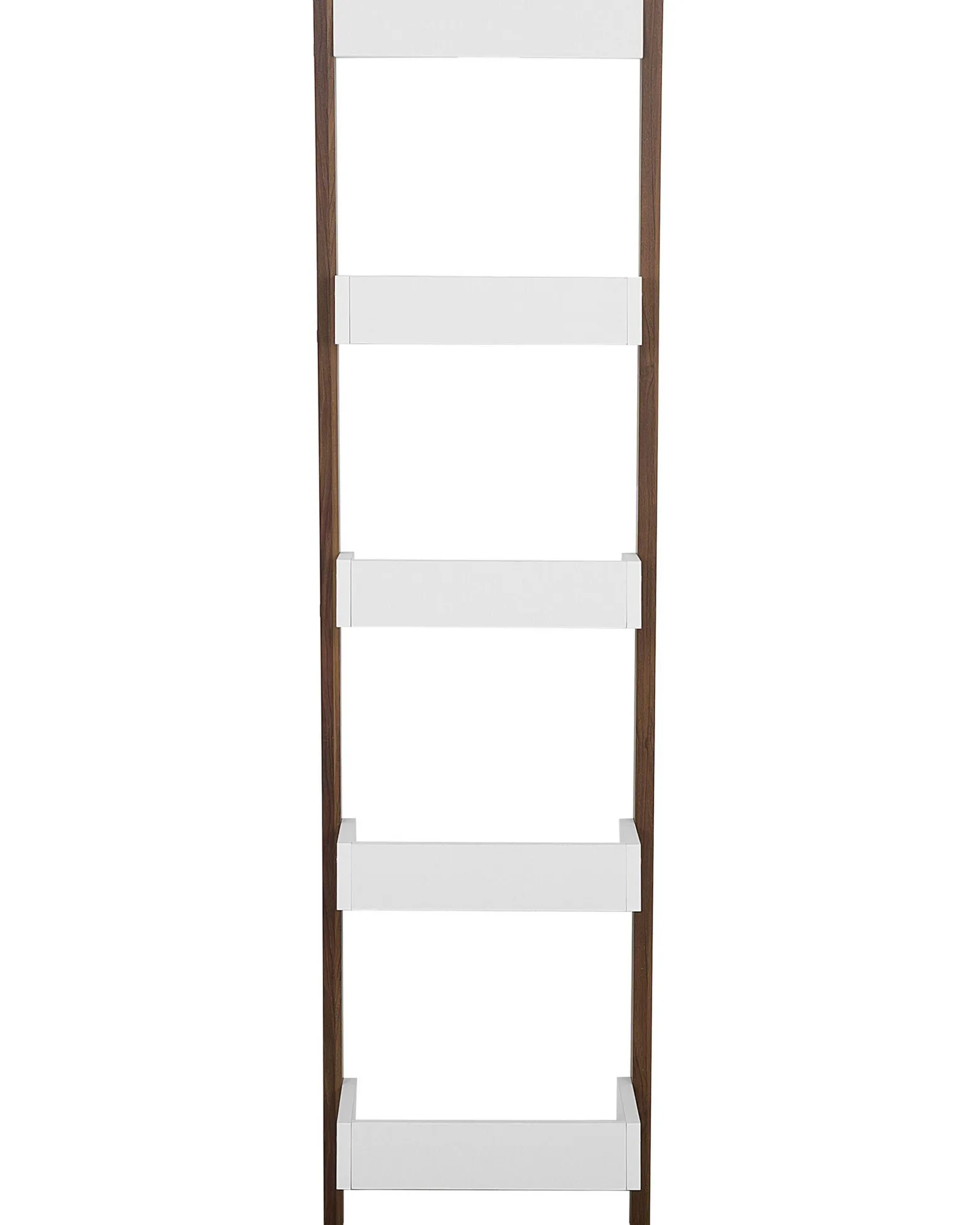 Regał 5 półek 166x45 cm biel ciemne drewno