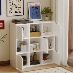 Regał szafka komoda 9półek kwadratowa biała nowoczesna loft