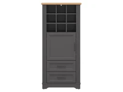 Regał Tolmin 68 cm z drzwiami i szufladą grafit/dąb artisan