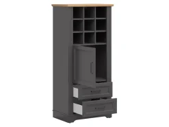 Regał Tolmin 68 cm z drzwiami i szufladą grafit/dąb artisan
