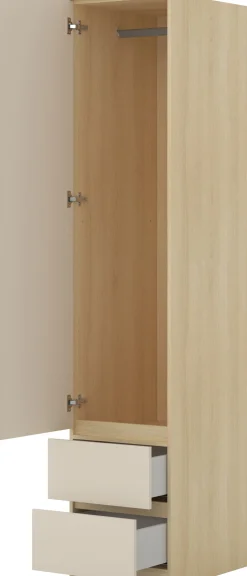 Regał zamknięty na książki z szufladami 45 cm TERRA