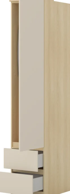 Regał zamknięty na książki z szufladami 45 cm TERRA