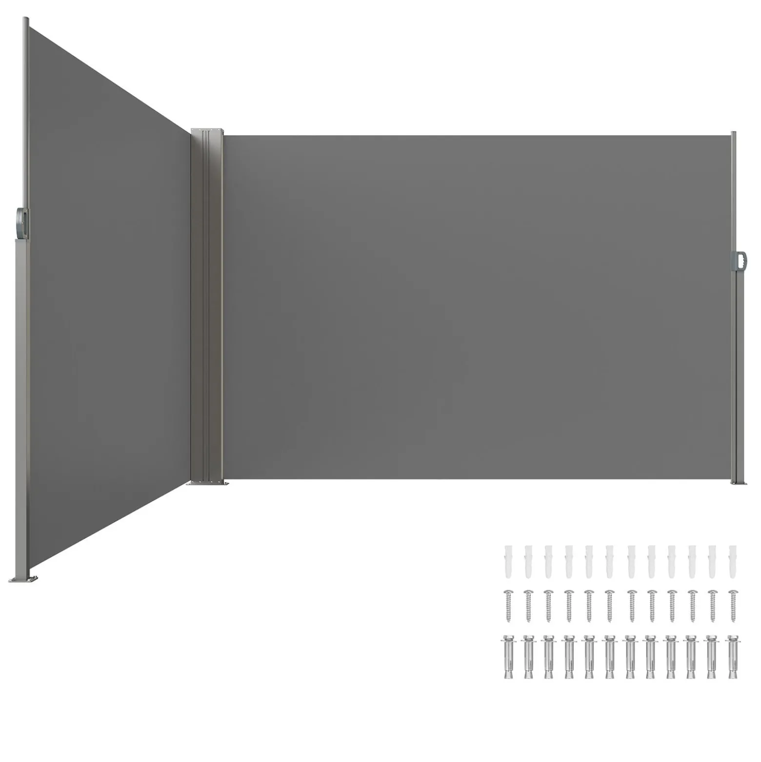 Roleta boczna tarasowa 200x600cm wodoodporna osłona balkonowa szara