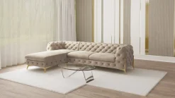 Ropez Chelsea Bis narożnik 305x200 lewy welur beżowy