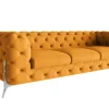 Ropez Chelsea Bis sofa 3 pikowana pomarańczowa nogi srebrne