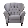 Ropez Chesterfield Jersey fotel pikowany welur szary