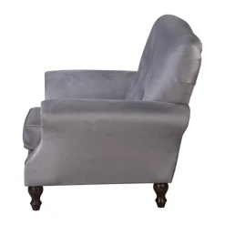 Ropez Chesterfield Jersey fotel pikowany welur szary