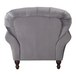 Ropez Chesterfield Jersey fotel pikowany welur szary