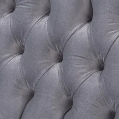 Ropez Chesterfield Jersey fotel pikowany welur szary