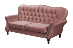 Ropez Chesterfield Jersey sofa 3os. pikowana welur różowy