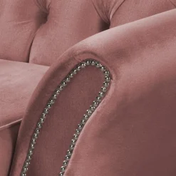 Ropez Chesterfield Jersey sofa 3os. pikowana welur różowy